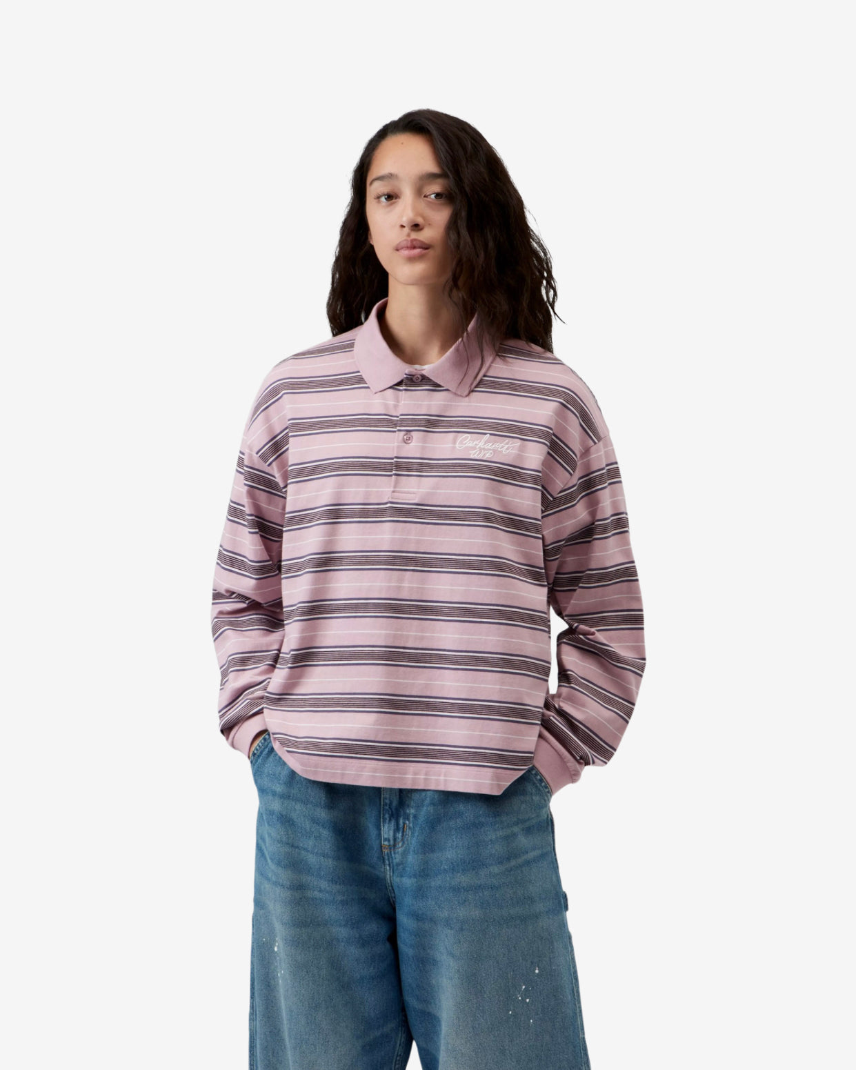 W' L/S BRONSON POLO - STRIPE/HORTENSIA