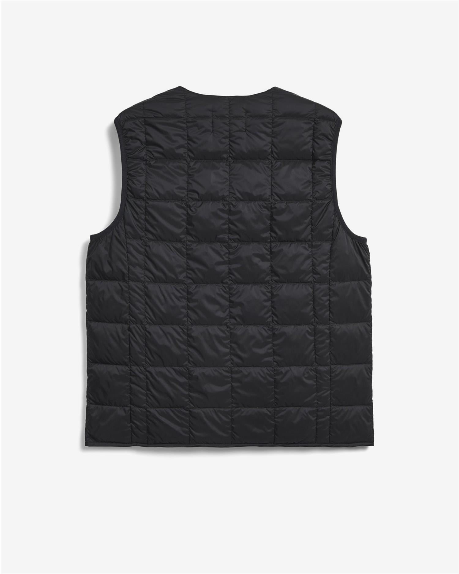 CREW NECK BOTTON DOWN VEST - BLACK