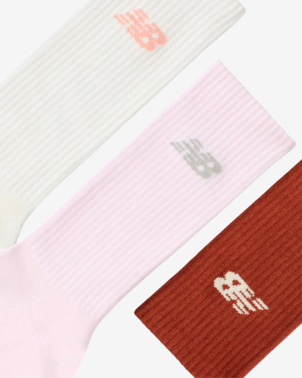 EVERYDAY 3-PACK CREW - PINK/CREAM/RED