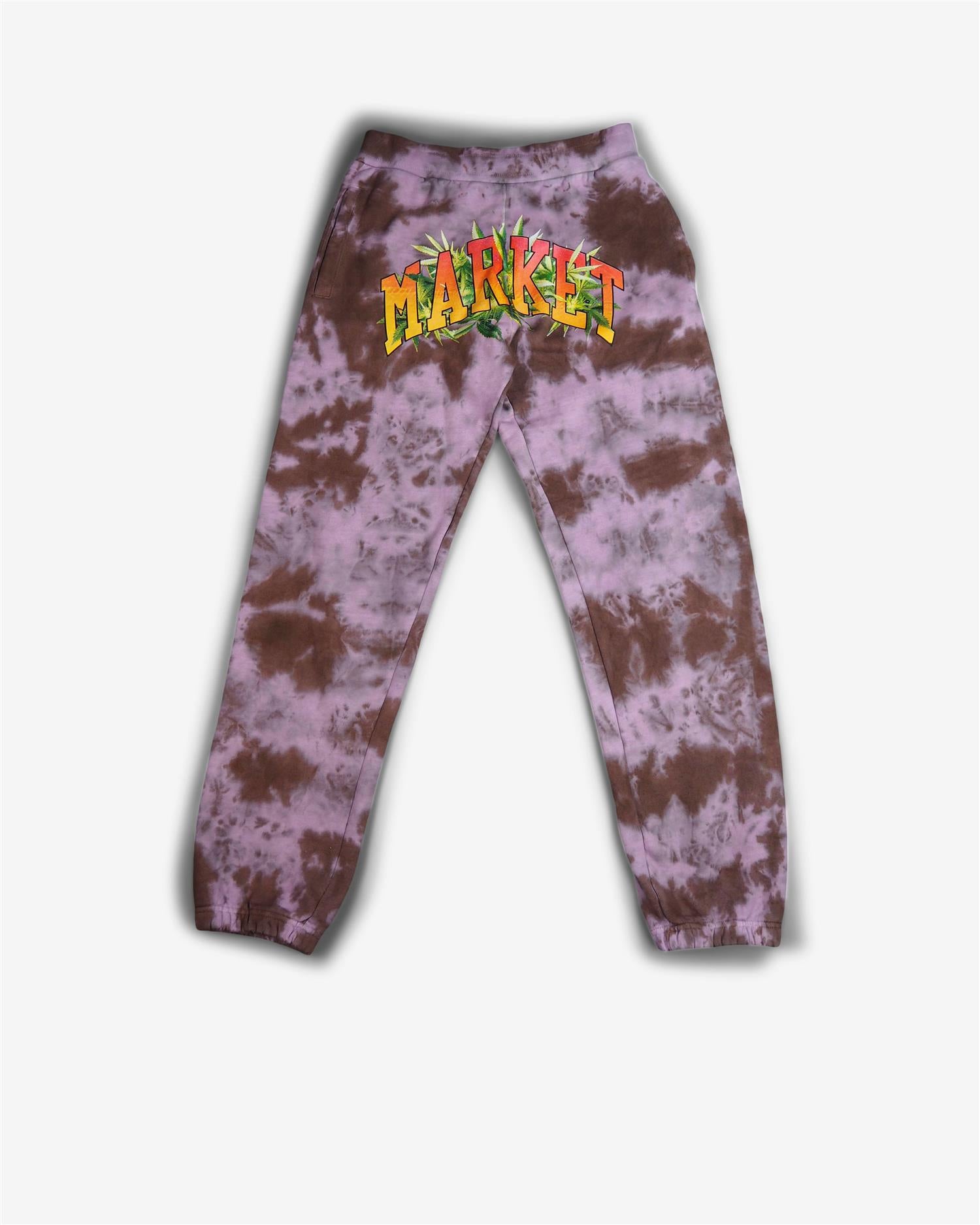 MARKET ARC HERBAL REMEDY TIE-DYE SWEATSPANTS - PURPLE/GRAY