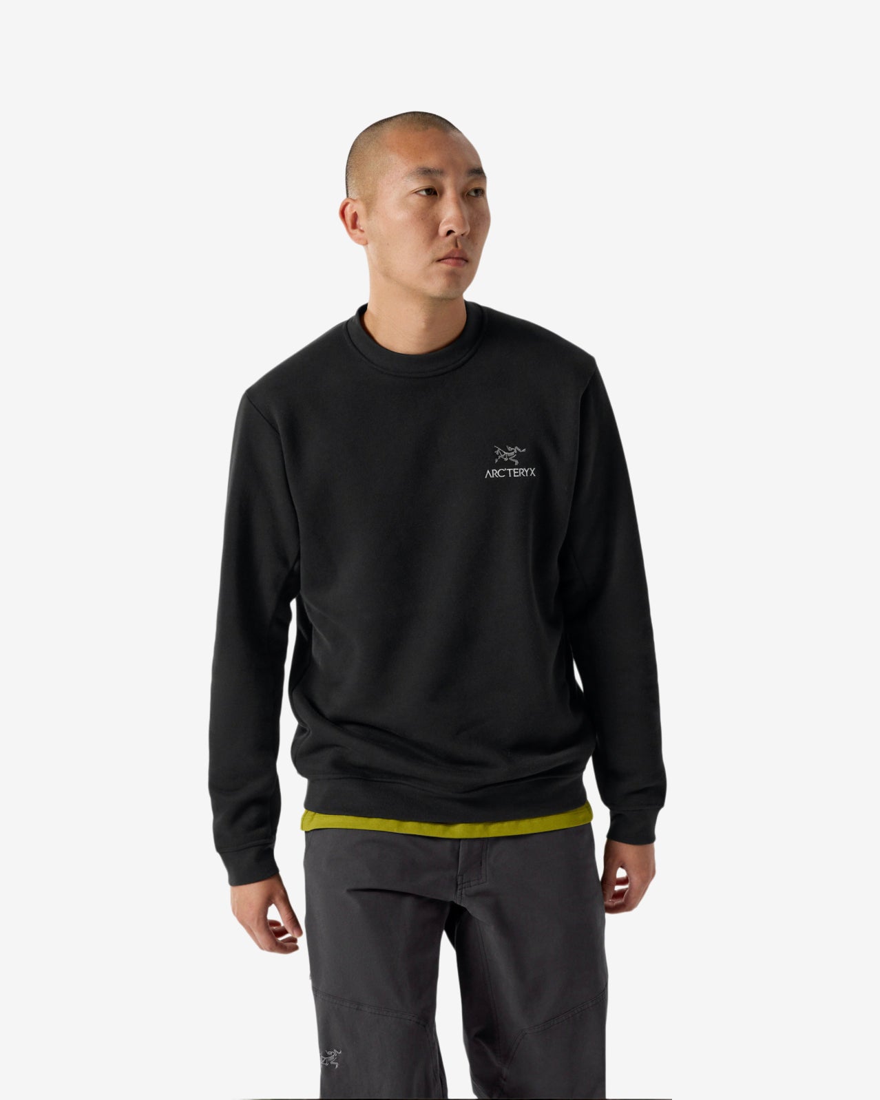 EMBLEM FLEECE CREW - BLACK