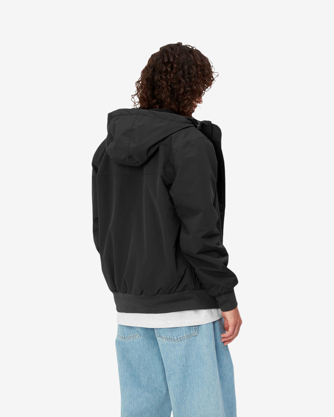 HOODED SAIL JACKET - BLACK/WHITE