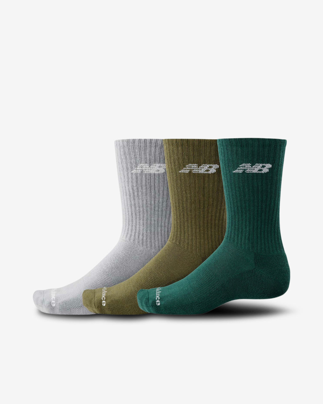 EVERYDAY 3-PACK CREW - GREEN/OLIVE/GREY