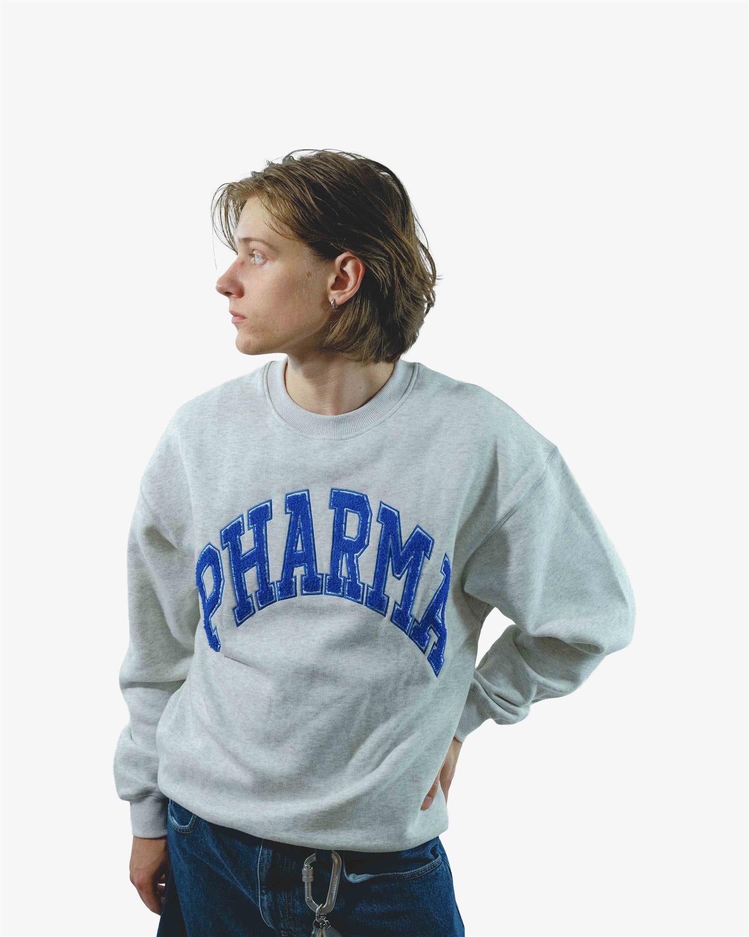 VARSITY CREW - GREY/BLUE