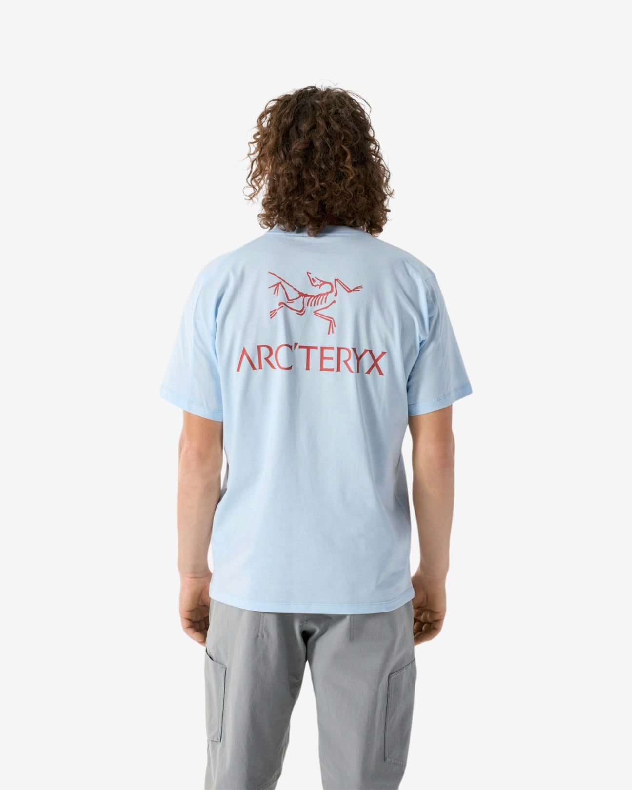 KRAGG SL COTTON BIRD WORD SS M - ALPINE BLUE/RED