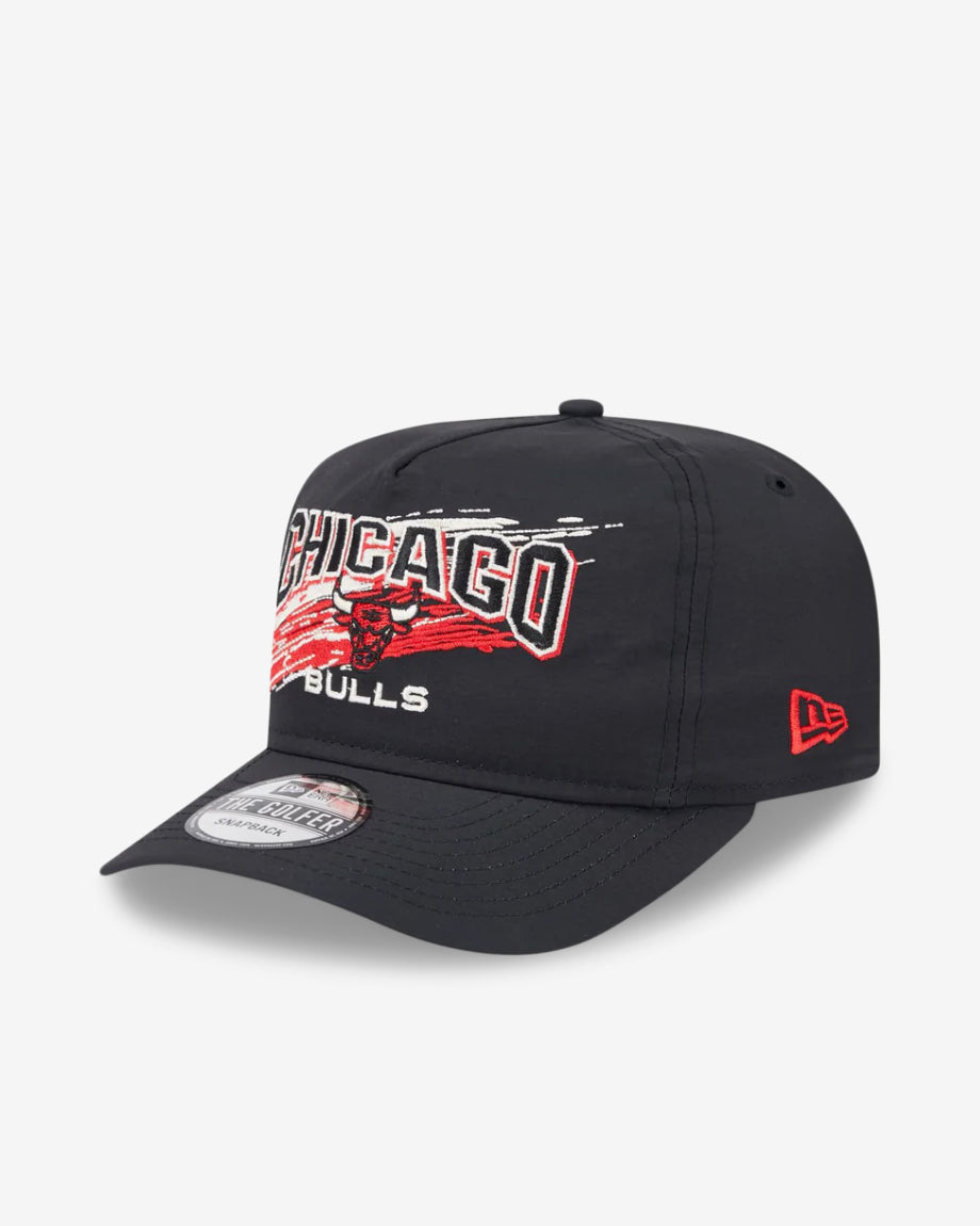 CHICAGO BULLS THROWBACK BRUSH GOLFER SNAPBACK - BLACK