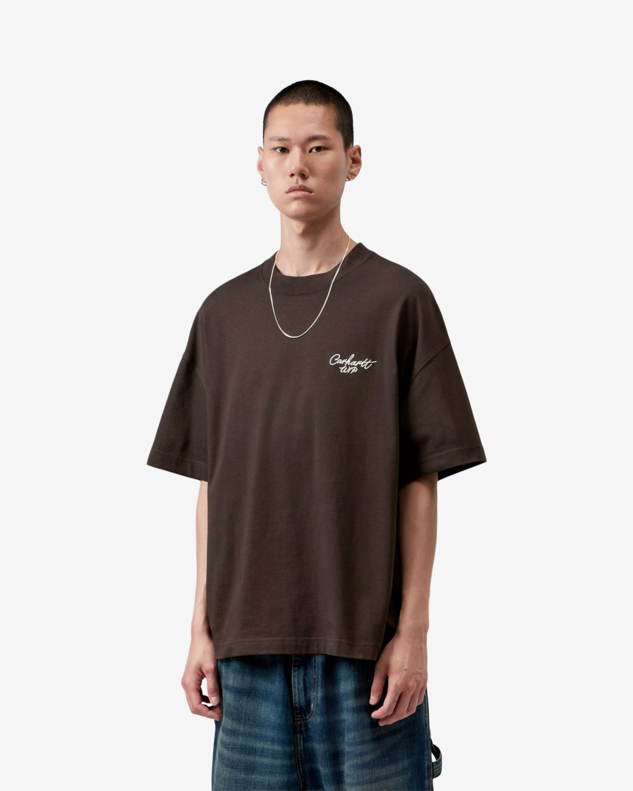 S/S SIGNATURE SCRIPT T-SHIRT - TOBACCO/NATURAL