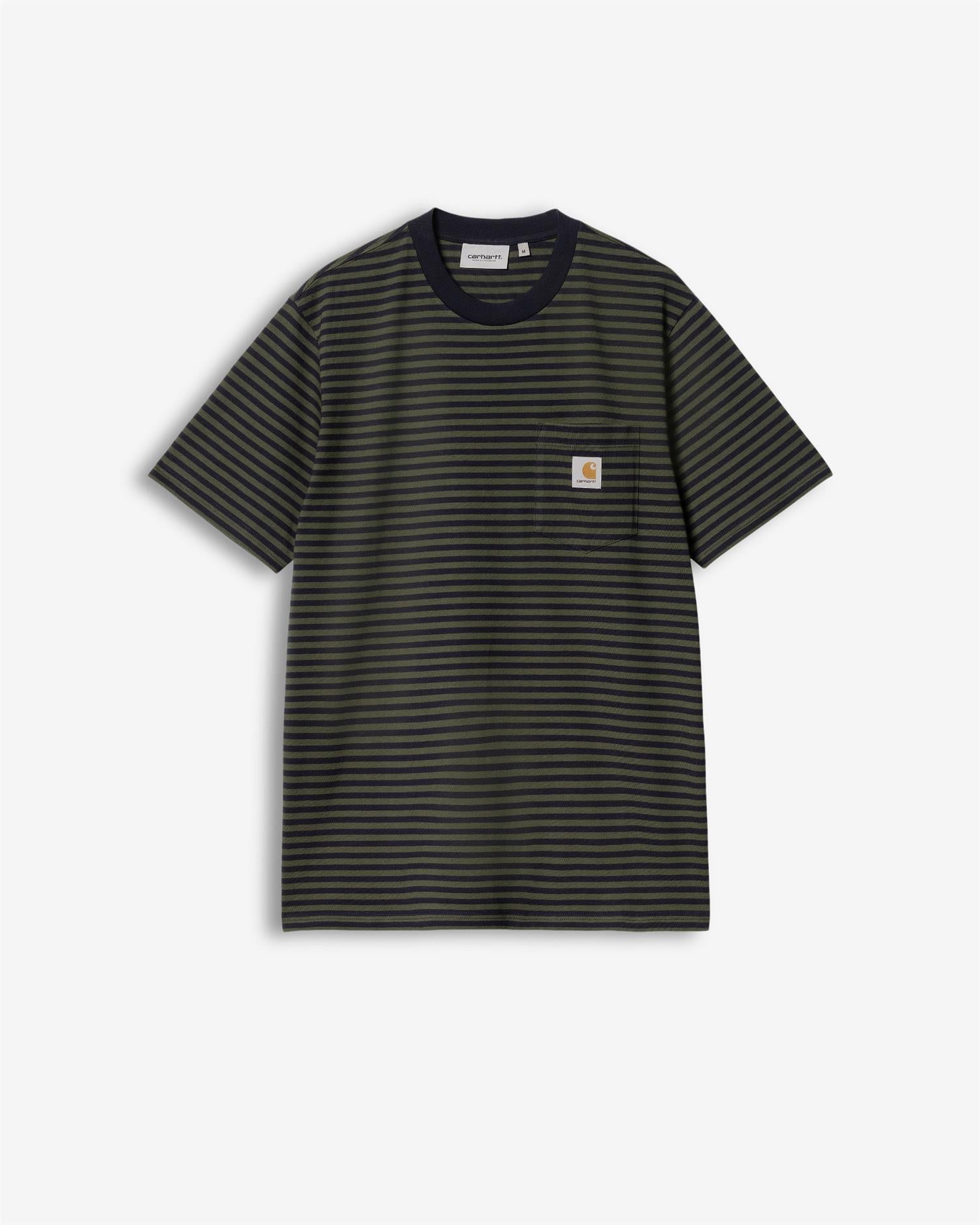 S/S VERNER POCKET T-SHIRT - NAVY/GREEN