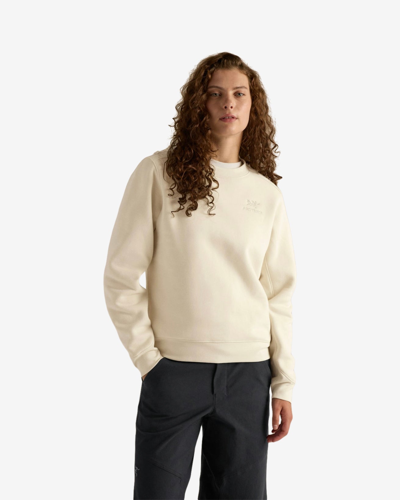 EMBLEM FLEECE CREW W - SEA SALT