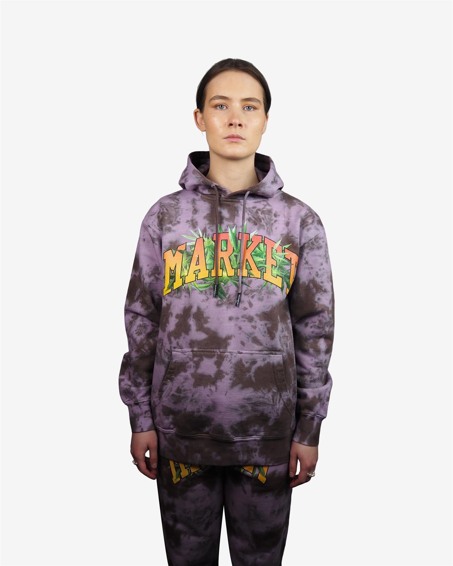 MARKET ARC HERBAL REMEDY TIE-DYE HOODIE - PURPLE/GRAY