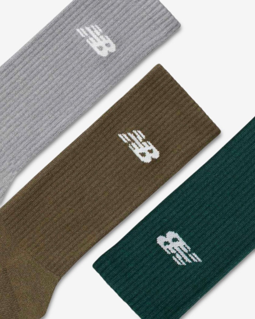 EVERYDAY 3-PACK CREW - GREEN/OLIVE/GREY