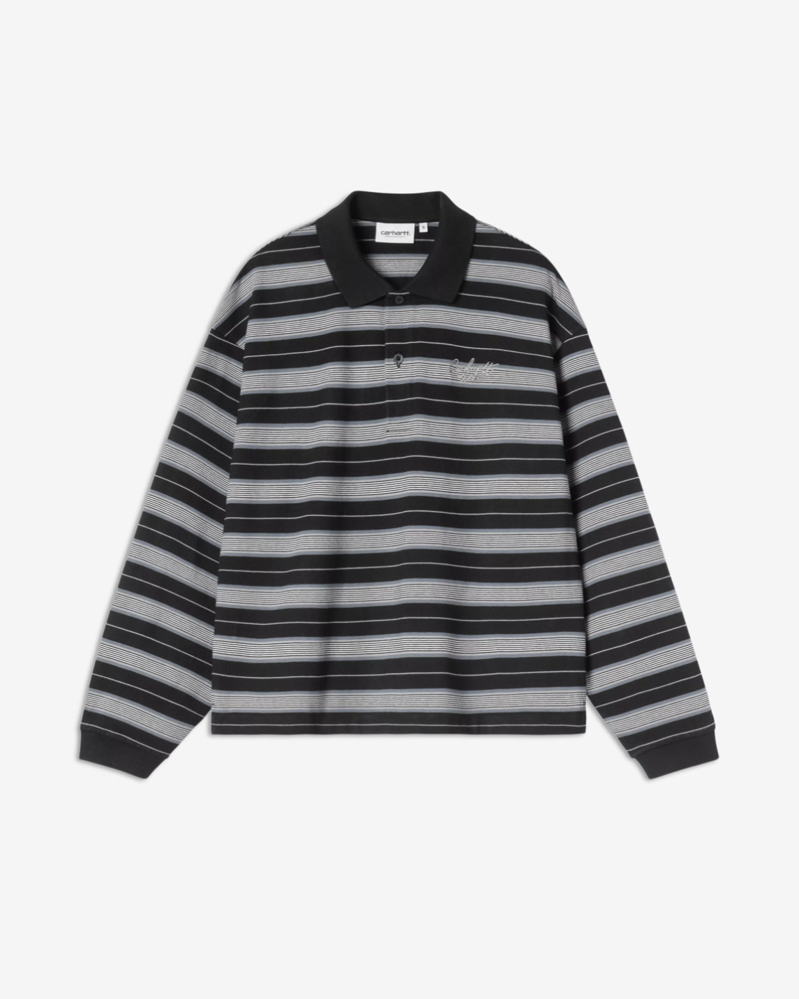 W' L/S BRONSON POLO - STRIPE/BLACK