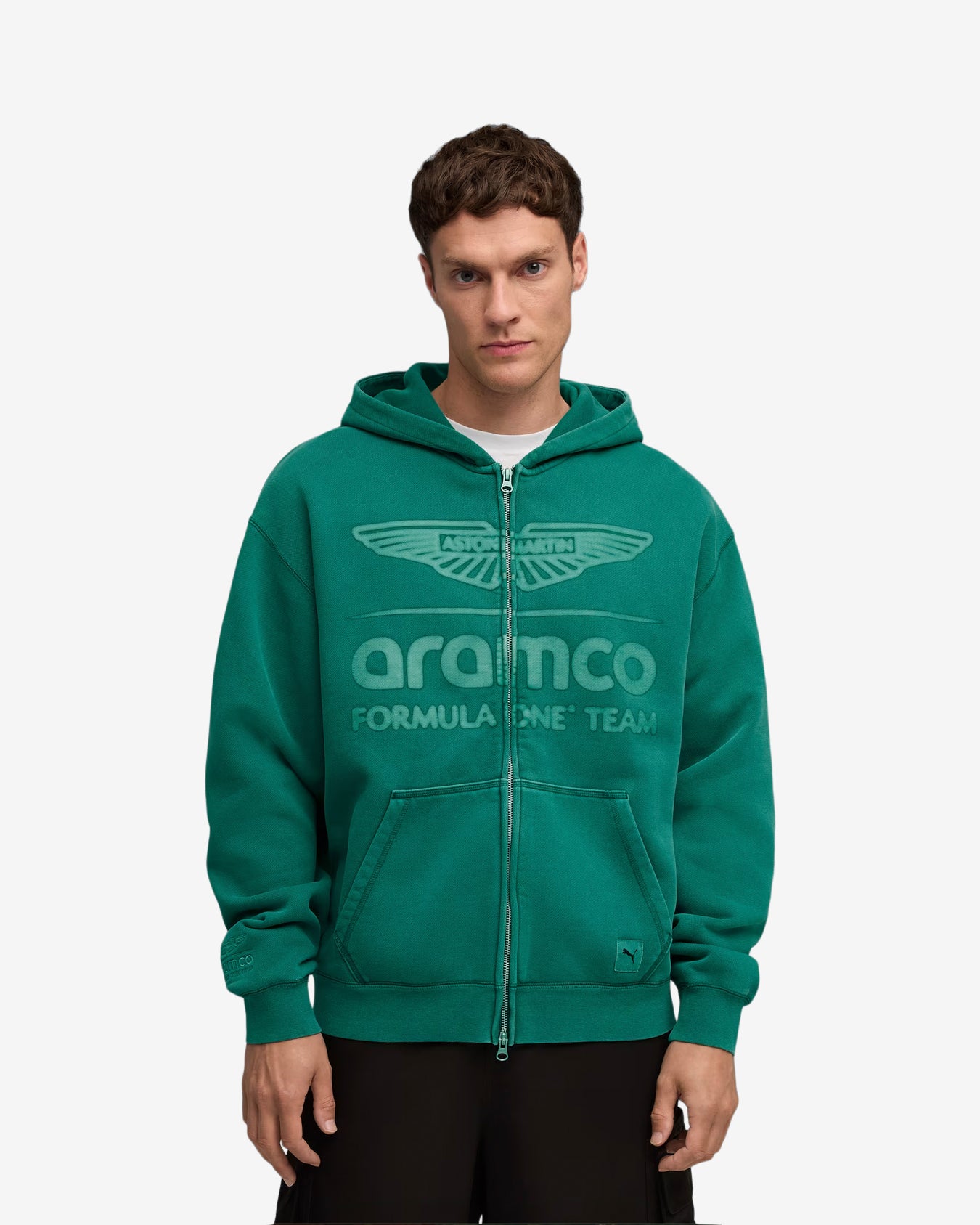 ASTON MARTIN F1 FULL ZIP HOODIE - GREEN LUX