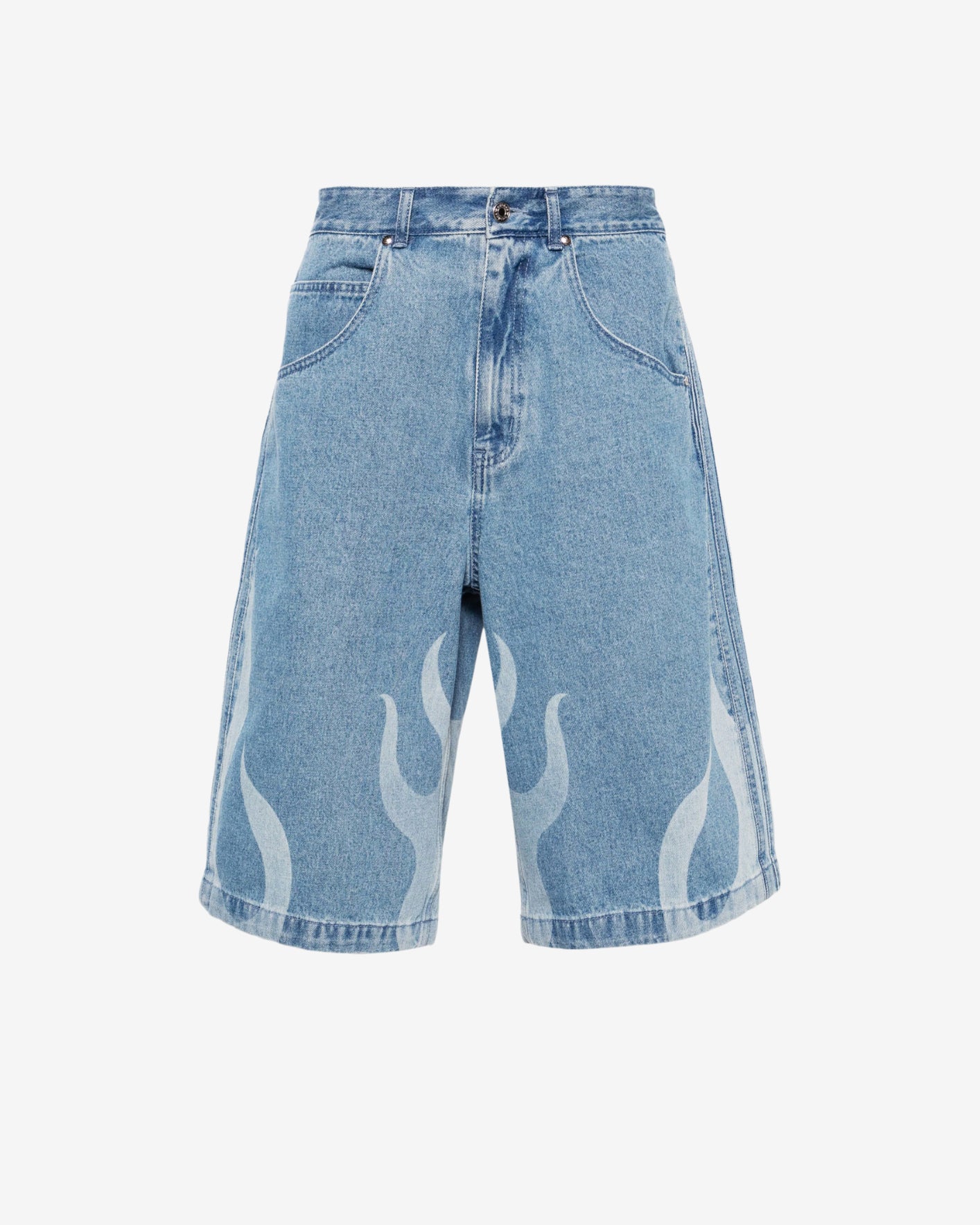 FLAMES DENIM SHORTS - LIGHT DENIM