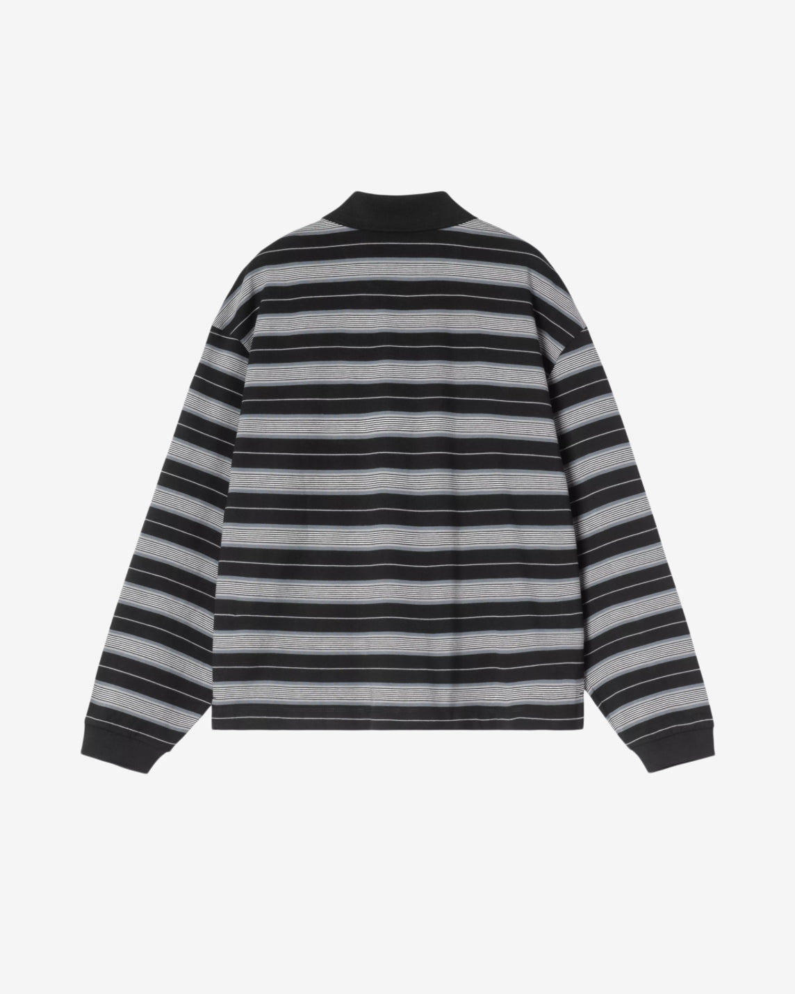 W' L/S BRONSON POLO - STRIPE/BLACK