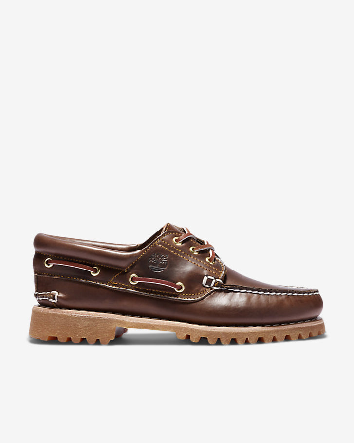 AUTHENTIC 3-EYE BOAT SHOE - BROWN
